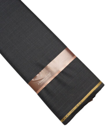 J.Hampstead Super 130's Striped 50% Merino Wool Suiting Fabric (Dark Grey)