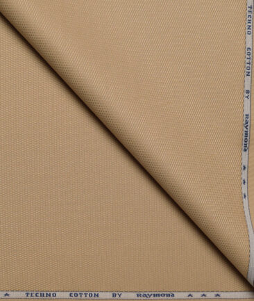 Raymond  Structured Techno Cotton Stretchable Trouser or Chinos Fabric (Beige)