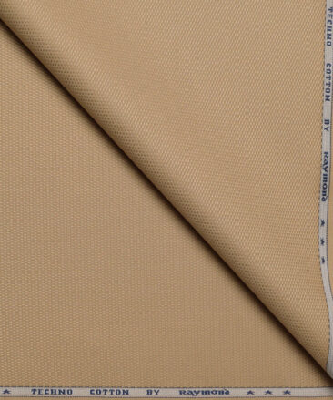 Raymond  Structured Techno Cotton Stretchable Trouser or Chinos Fabric (Beige)
