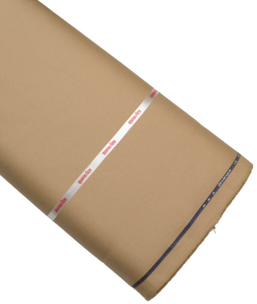 Raymond  Structured Techno Cotton Stretchable Trouser or Chinos Fabric (Beige)