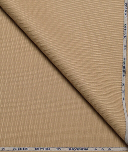 Raymond  Structured Techno Cotton Stretchable Trouser or Chinos Fabric (Beige)