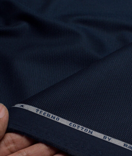 Raymond  Structured Techno Cotton Stretchable Trouser or Chinos Fabric (Dark Royal Blue)