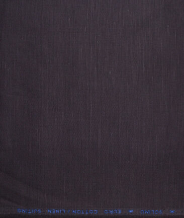 Solino  Solids European Cotton Linen Stretchable Trouser or Chinos Fabric (Dark Grey)