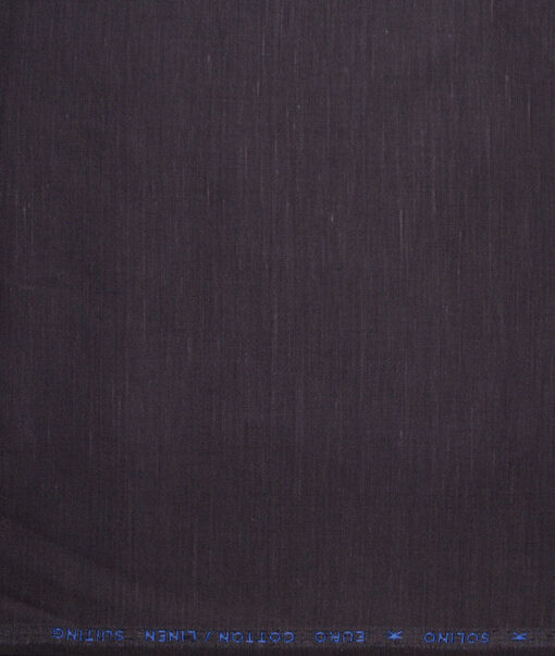 Solino  Solids European Cotton Linen Stretchable Trouser or Chinos Fabric (Dark Grey)