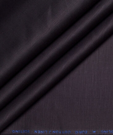 Solino  Solids European Cotton Linen Stretchable Trouser or Chinos Fabric (Dark Grey)