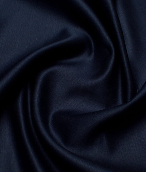 Solino  Solids European Cotton Linen Stretchable Trouser or Chinos Fabric (Dark Royal Blue)