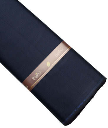Solino  Solids European Cotton Linen Stretchable Trouser or Chinos Fabric (Dark Royal Blue)