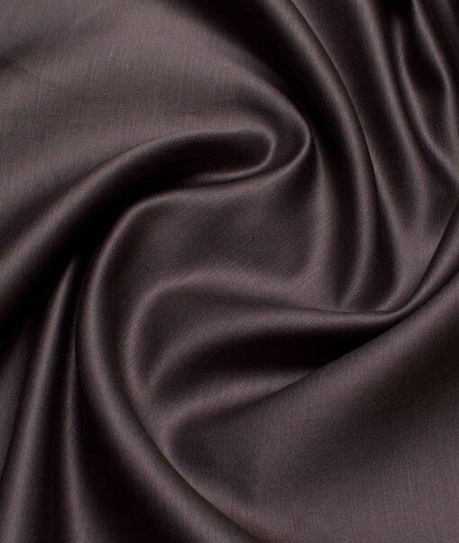 Solino  Solids European Cotton Linen Stretchable Trouser or Chinos Fabric (Greyish Brown)