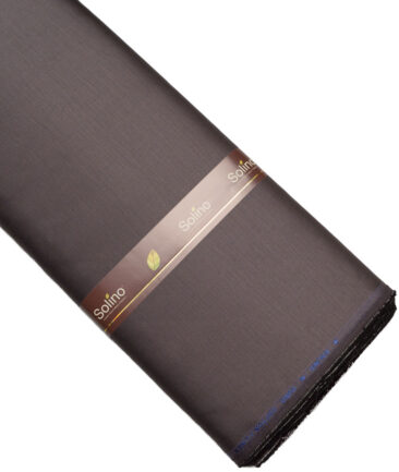 Solino  Solids European Cotton Linen Stretchable Trouser or Chinos Fabric (Greyish Brown)