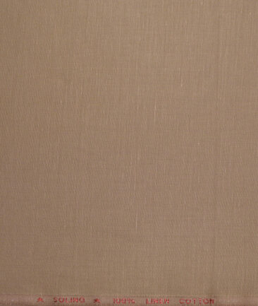 Solino  Solids European Cotton Linen Stretchable Trouser or Chinos Fabric (Mushroom Brown)