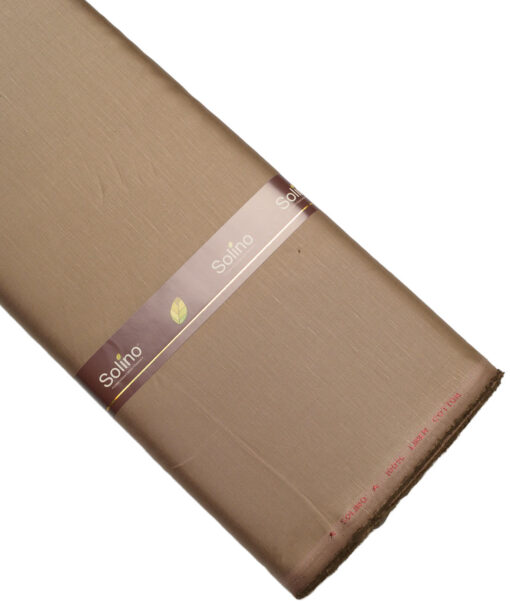 Solino  Solids European Cotton Linen Stretchable Trouser or Chinos Fabric (Mushroom Brown)