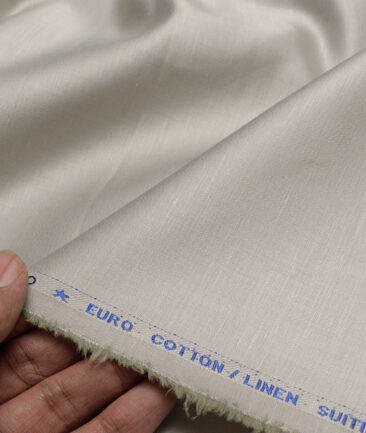 Solino  Solids European Cotton Linen Stretchable Trouser or Chinos Fabric (Pistachios Green)