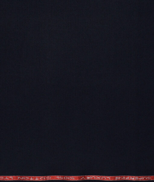 Tessuti  Solids Cotton Stretchable Trouser or Chinos Fabric (Dark Navy Blue)