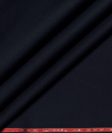 Tessuti  Solids Cotton Stretchable Trouser or Chinos Fabric (Dark Navy Blue)