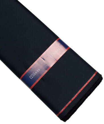 Tessuti  Solids Cotton Stretchable Trouser or Chinos Fabric (Dark Navy Blue)