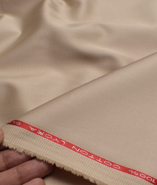 Tessuti  Solids Cotton Stretchable Trouser or Chinos Fabric (Hampton Beige)