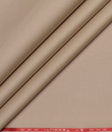 Tessuti  Solids Cotton Stretchable Trouser or Chinos Fabric (Hampton Beige)