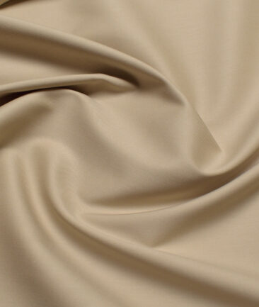 Vercelli italy  Solids Supima Cotton Stretchable Suiting Fabric (Sunset Beige)
