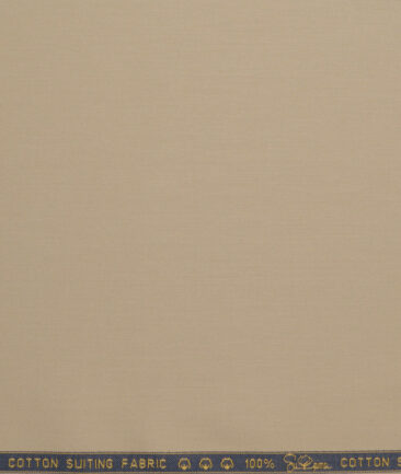 Vercelli italy  Solids Supima Cotton Stretchable Suiting Fabric (Sunset Beige)