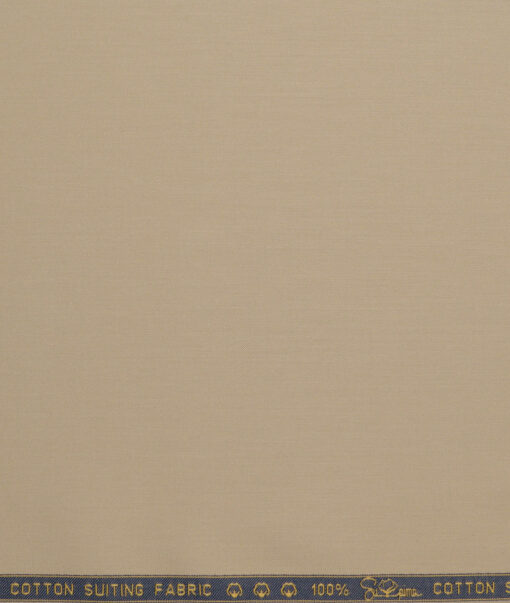Vercelli italy  Solids Supima Cotton Stretchable Suiting Fabric (Sunset Beige)
