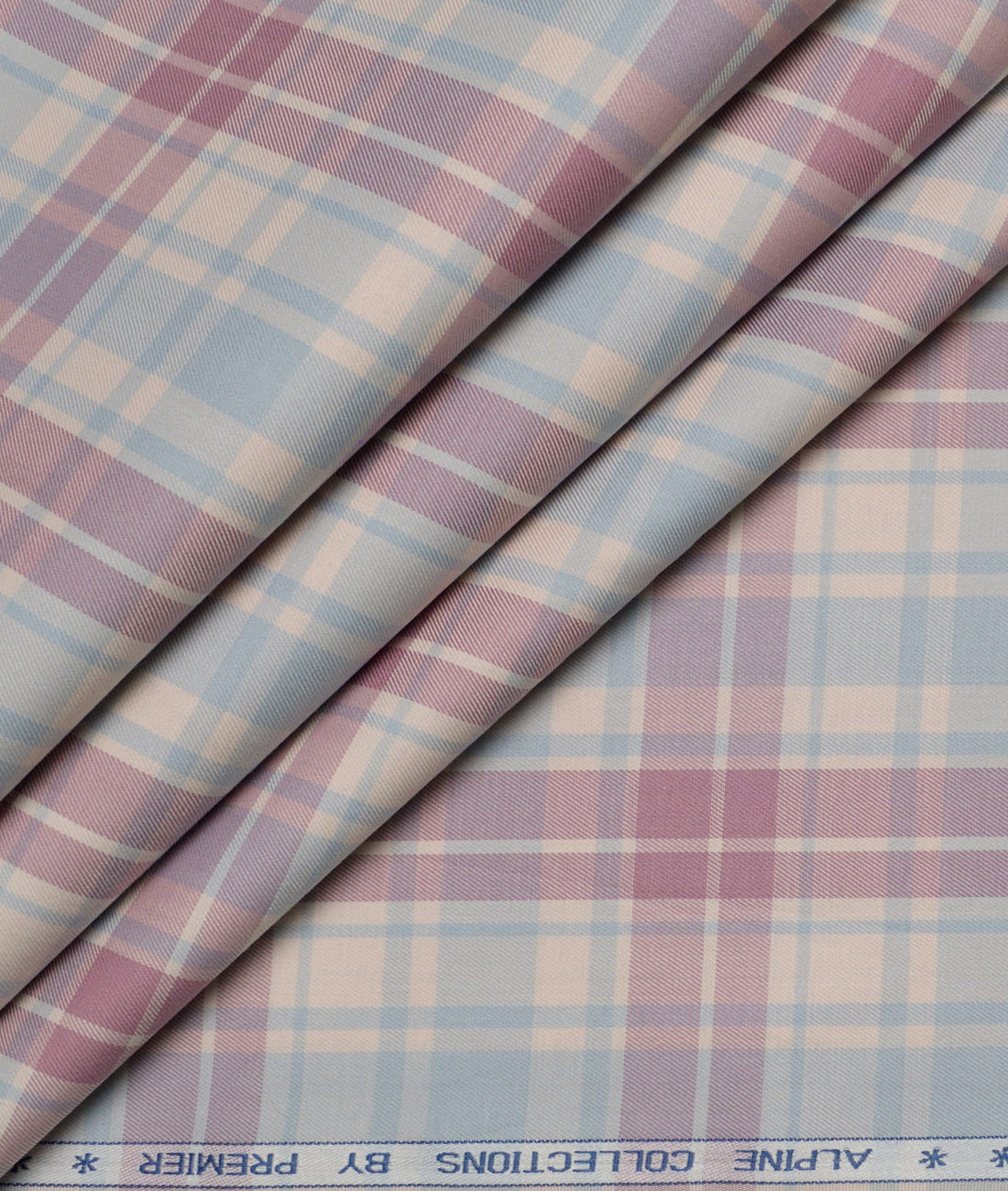 Premier Mills Giza Cotton Checks Shirting Fabric (Cream & Onion Purple) Premier Mills Giza Cotton Checks Shirting Fabric (Cream & Onion Purple)