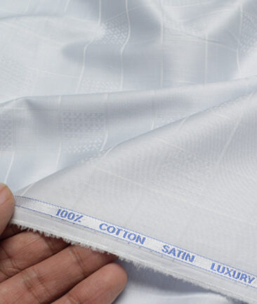 Cadini  Cotton Checks Shirting Fabric (Silver Grey)