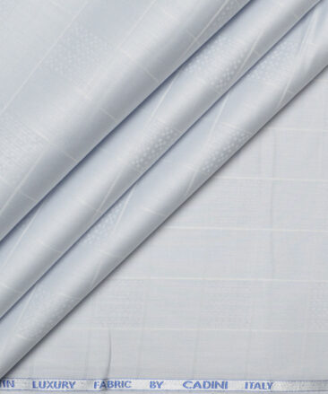 Cadini  Cotton Checks Shirting Fabric (Silver Grey)