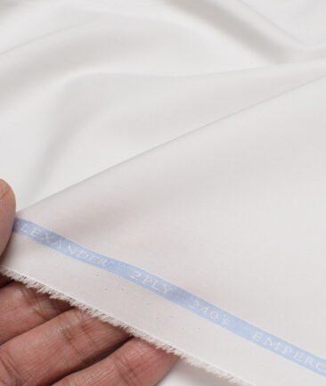 Tessitura Monti 2 Ply 240's Giza Cotton Solids Shirting Fabric (White) - Image 2