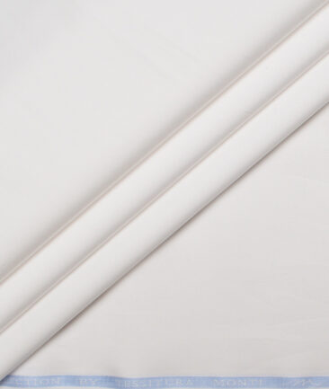 Tessitura Monti 2 Ply 240's Giza Cotton Solids Shirting Fabric (White)