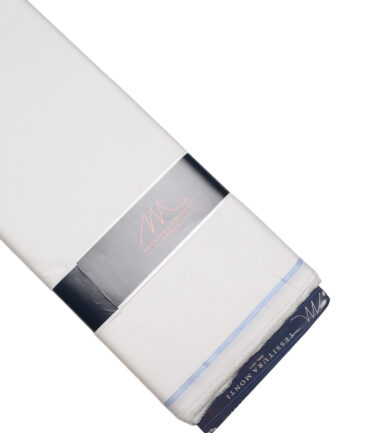 Tessitura Monti 2 Ply 240's Giza Cotton Solids Shirting Fabric (White) - Image 5