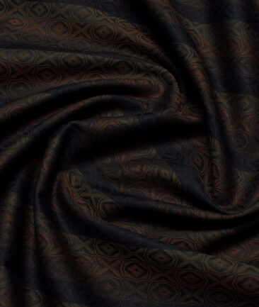 Tessitura Monti  Giza Cotton Striped Shirting Fabric (Dark Chocolate Brown)