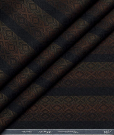 Tessitura Monti  Giza Cotton Striped Shirting Fabric (Dark Chocolate Brown)