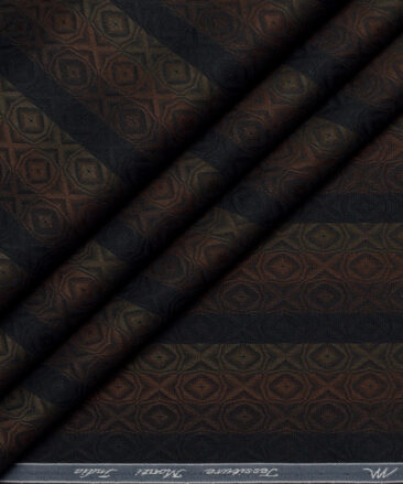 Tessitura Monti  Giza Cotton Striped Shirting Fabric (Dark Chocolate Brown)