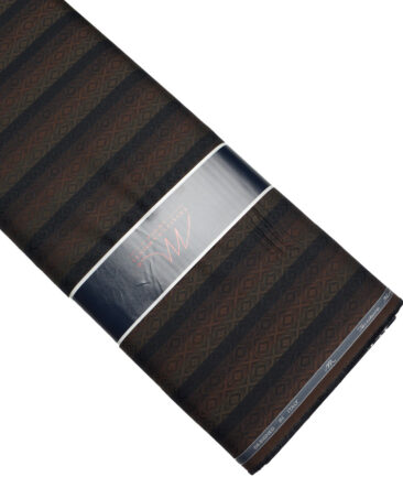 Tessitura Monti  Giza Cotton Striped Shirting Fabric (Dark Chocolate Brown)