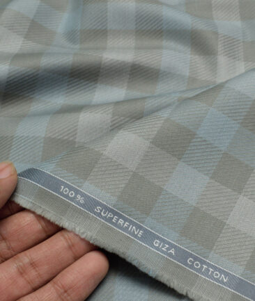 Tessitura Monti  Giza Cotton Checks Shirting Fabric (Grey)