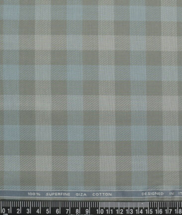 Tessitura Monti  Giza Cotton Checks Shirting Fabric (Grey)