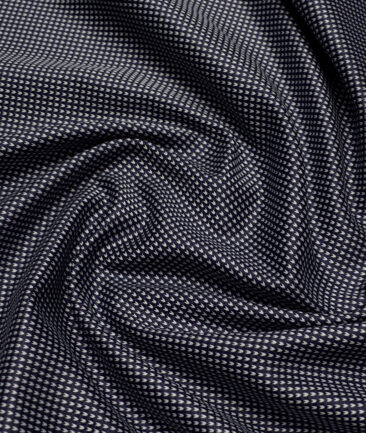 Tessitura Monti 2 Ply 100's Giza Cotton Self Design Shirting Fabric (Dark Royal Blue)