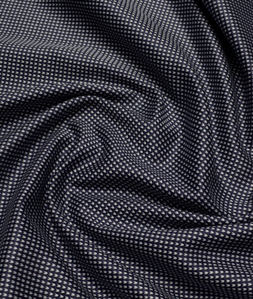 Tessitura Monti 2 Ply 100's Giza Cotton Self Design Shirting Fabric (Dark Royal Blue)