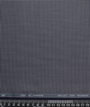 Tessitura Monti 2 Ply 100's Giza Cotton Self Design Shirting Fabric (Dark Royal Blue)