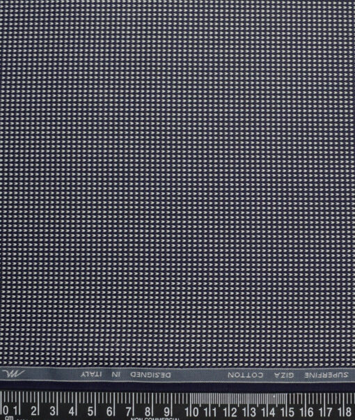 Tessitura Monti 2 Ply 100's Giza Cotton Self Design Shirting Fabric (Dark Royal Blue)