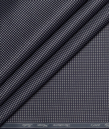 Tessitura Monti 2 Ply 100's Giza Cotton Self Design Shirting Fabric (Dark Royal Blue)