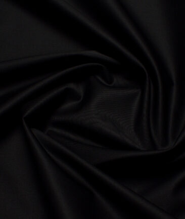Tessitura Monti 2 Ply 140's Supima Cotton Solids Shirting Fabric (Jet Black)