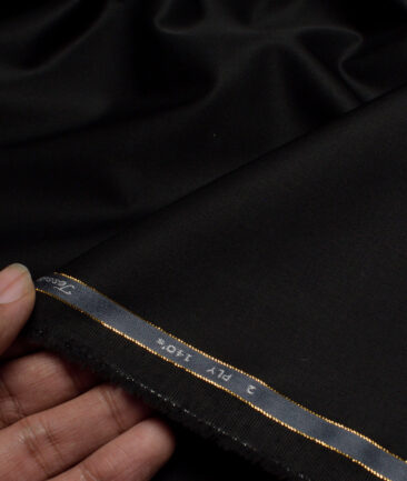 Tessitura Monti 2 Ply 140's Supima Cotton Solids Shirting Fabric (Jet Black)