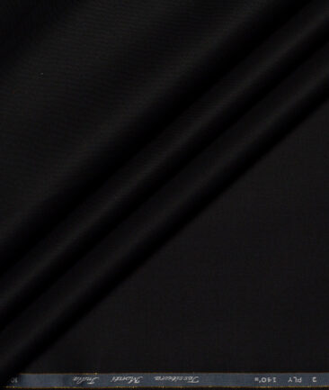 Tessitura Monti 2 Ply 140's Supima Cotton Solids Shirting Fabric (Jet Black)