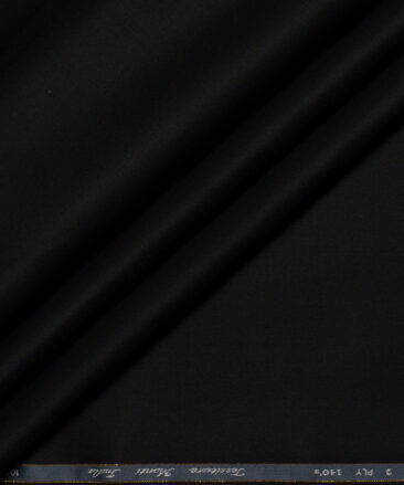 Tessitura Monti 2 Ply 140's Supima Cotton Solids Shirting Fabric (Jet Black)