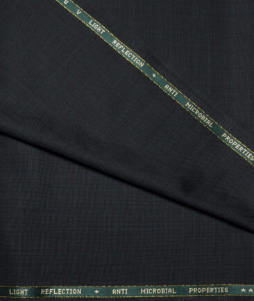Raymond Exotic Super 100's Checks 52% Merino Wool Suiting Fabric (Dark Grey)