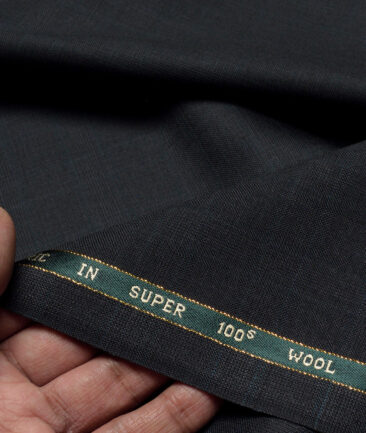 Raymond Exotic Super 100's Checks 52% Merino Wool Suiting Fabric (Dark Grey)
