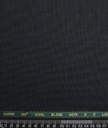 Raymond Exotic Super 100's Checks 52% Merino Wool Suiting Fabric (Dark Grey)