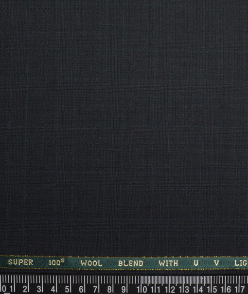 Raymond Exotic Super 100's Checks 52% Merino Wool Suiting Fabric (Dark Grey)