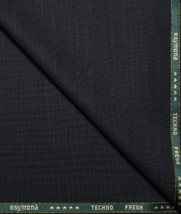 Raymond Exotic Super 100's Checks 52% Merino Wool Suiting Fabric (Dark Grey)